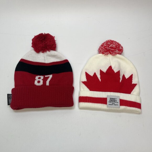 Lot x2 Tim Hortons Timbits Player Sydney Crosby #87 Tuque Red/Black/White O/S - Picture 4 of 7